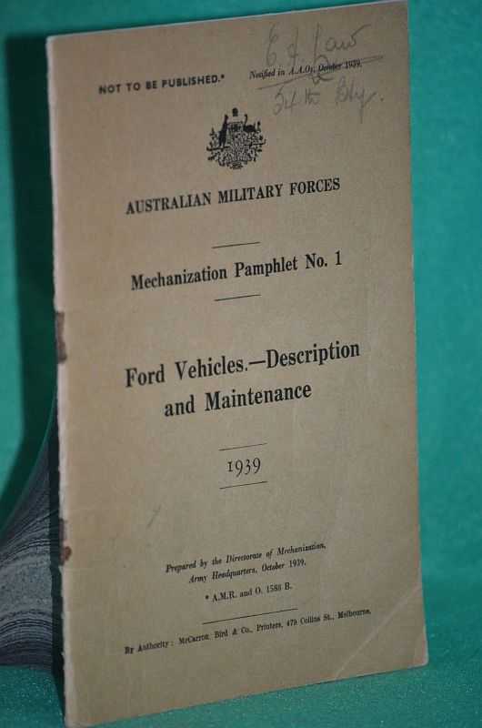 Image for Ford Vehicles - Description, Operation and Maintenance